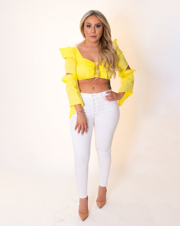 Thirsty Yellow Crop Top